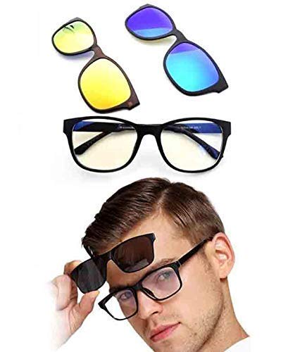 3 In 1 Magnetic Clip HD Anti-Glare Polarized Lens UV Protected Day and Night Sunglasses