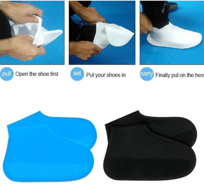 Non-Slip Silicone Shoe Cover Waterproof Reusable For Rainy Season, Rain Boots, Reusable Easy to Carry for Women, Men, Kids, Medium Size Pack Of 1