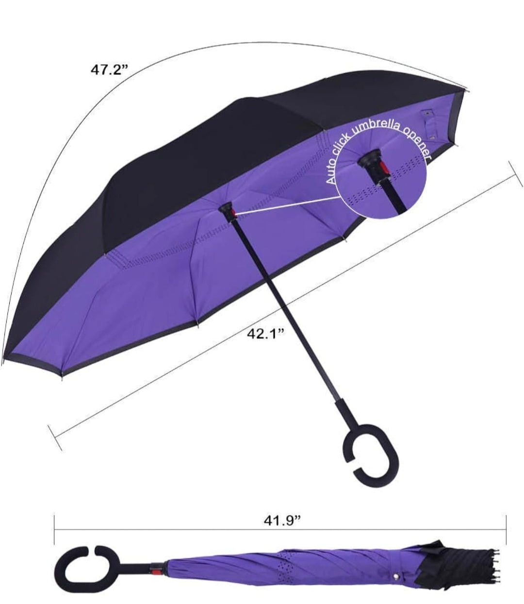 C Handle Reversible umbrella (Colour based on availability)