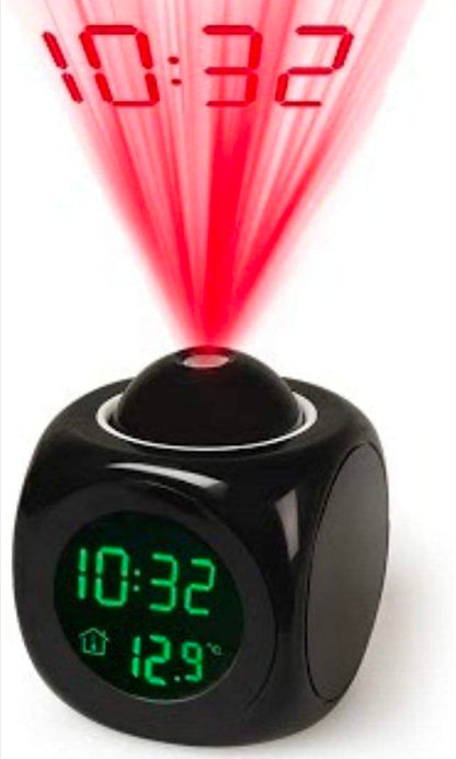 LCD Projector Alarm Clock Wall Projection LCD Screen Snooze Alarm Display Time Voice Alarm LED Back Light