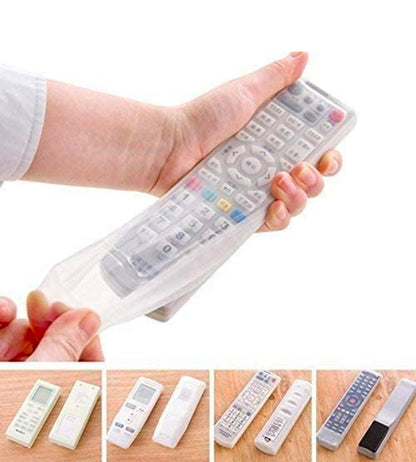 Stretchable Silicone Remote Cover of Different Sizes for TV, AC, Setup Box Remote | Dust Proof and Water Proof [ Transparent | 3pcs | Different Sizes ]