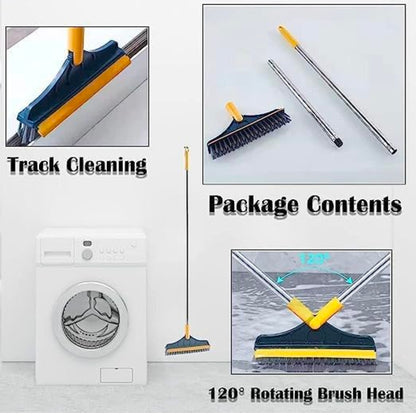 2 in 1 Bathroom Cleaning Brush with Wiper Tiles Cleaning Bathroom Brush Floor Scrub Brush with Long Handle 120° Rotate Home Kitchen Bathroom Cleaning Brush (1)