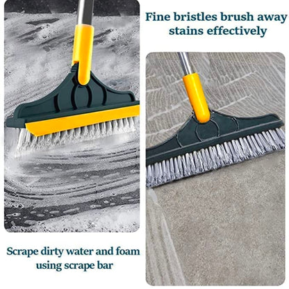 2 in 1 Bathroom Cleaning Brush with Wiper Tiles Cleaning Bathroom Brush Floor Scrub Brush with Long Handle 120° Rotate Home Kitchen Bathroom Cleaning Brush (1)