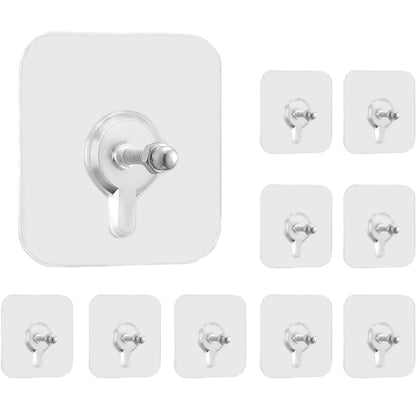 Stainless steel / Waterproof Screws Wall Hook Transparent Hooks / screw - Sticker for Kitchen, Bathroom ( 4 pcs )