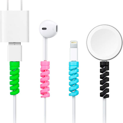 Charger Cable Protector Data Cable Saver Charging Cord Protective Cable Cover Set of 1 (4 Pieces).