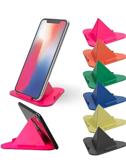 Mobile Accessories Universal Portable Three-Sided Pyramid Shape Desktop/Table Mobile Holder Stand - Anti Slip, Multi Angle (Any Color