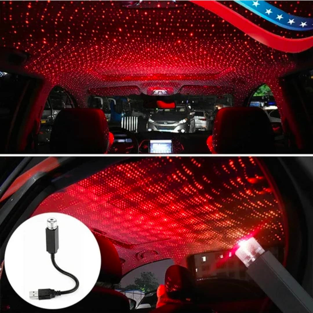 360 Degree Pattern Changing USB Star Projector Led Light for Cars, Bedroom, Hall