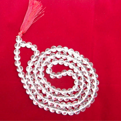 Sphatik Mala Original | ஸ்படிக மாலை | Spadigam Malai Original | Sphatik Jaap Mala 108 Beads, Quartz, White, 1 Piece