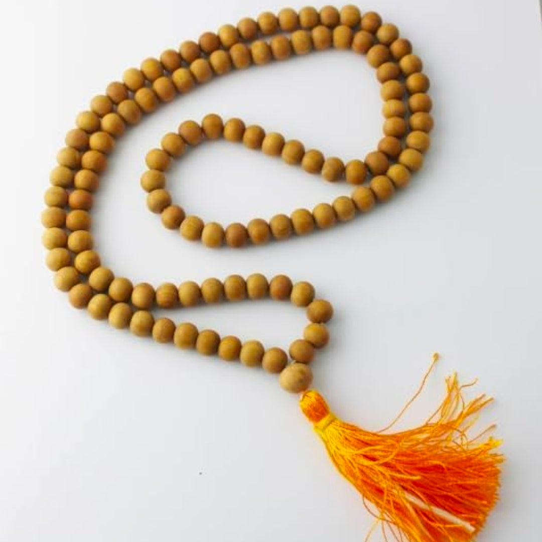 Sandalwood Mala Pooja Japa Mala Pure Beads Chandana Mala for Men & Women சந்தன மாலை