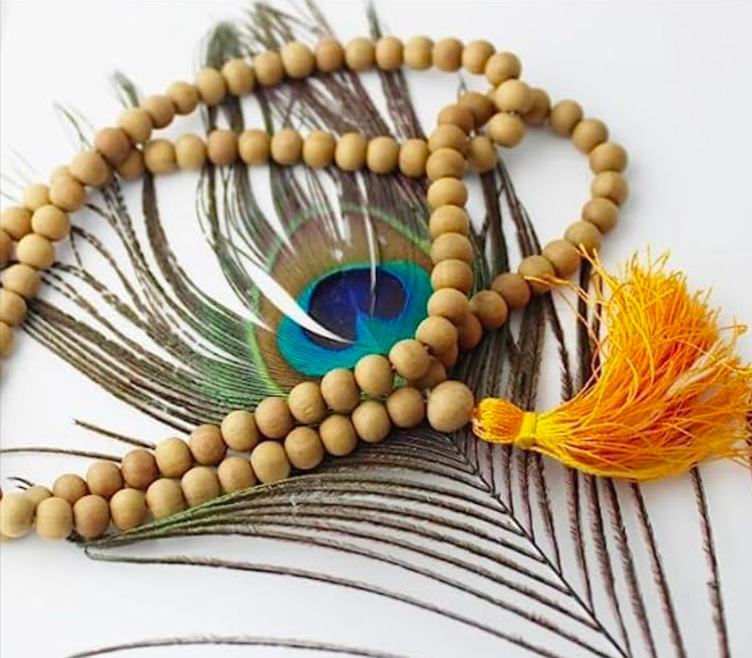 Sandalwood Mala Pooja Japa Mala Pure Beads Chandana Mala for Men & Women சந்தன மாலை