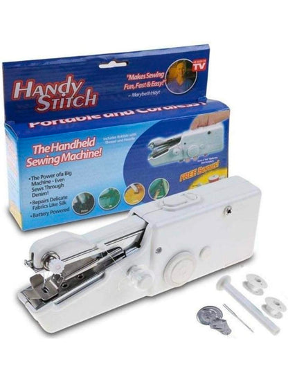 Handy Stitch Handheld Sewing Machine For Emergency Stitching | Mini Hand Sewing Machine Stapler Style | Silai Machine | Home Tailoring | Hand Machine (White)