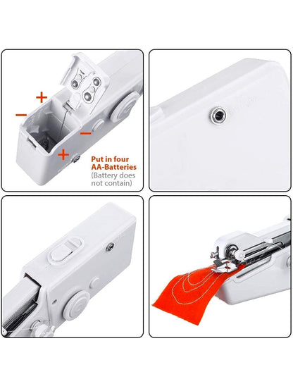 Handy Stitch Handheld Sewing Machine For Emergency Stitching | Mini Hand Sewing Machine Stapler Style | Silai Machine | Home Tailoring | Hand Machine (White)