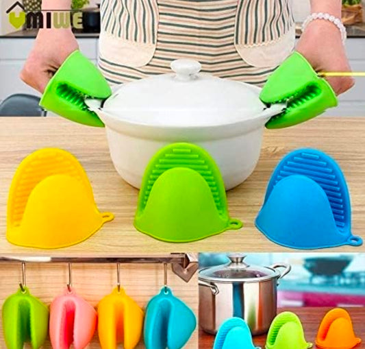 Silicone Pot Holder Heat Resistant, Oven Mitts Glove Cooking Pinch Grips Glove Hand Clip Convenient Pot Holder Utensil Tool - Multicolor (2 pcs)