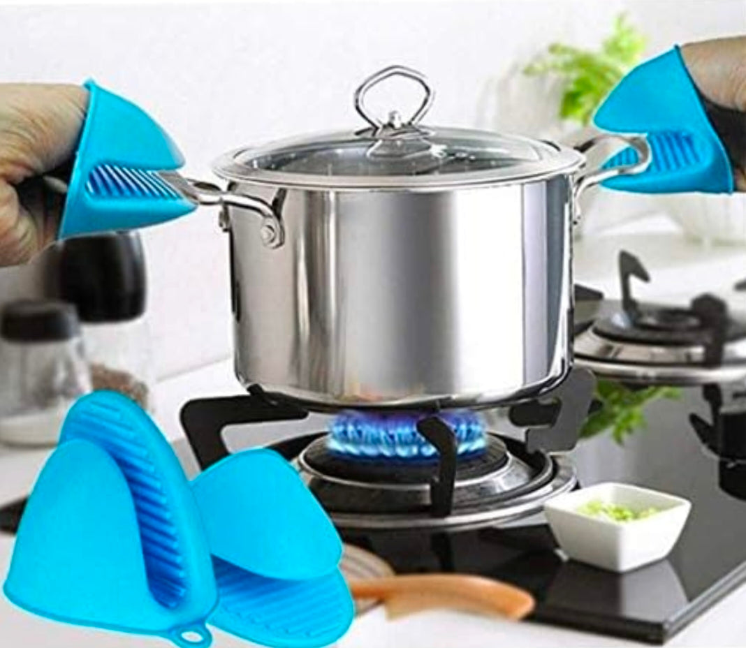 Silicone Pot Holder Heat Resistant, Oven Mitts Glove Cooking Pinch Grips Glove Hand Clip Convenient Pot Holder Utensil Tool - Multicolor (2 pcs)