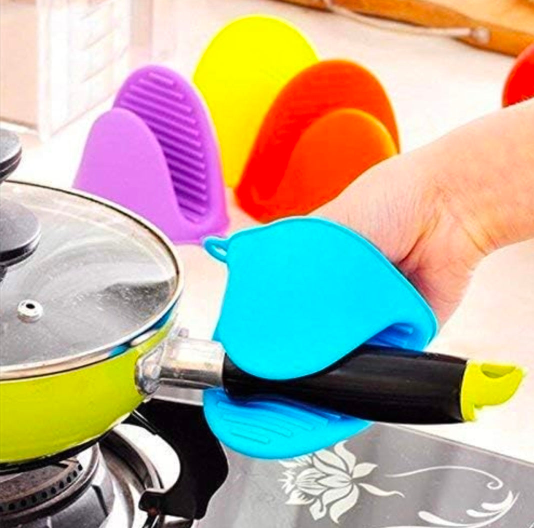 Silicone Pot Holder Heat Resistant, Oven Mitts Glove Cooking Pinch Grips Glove Hand Clip Convenient Pot Holder Utensil Tool - Multicolor (2 pcs)