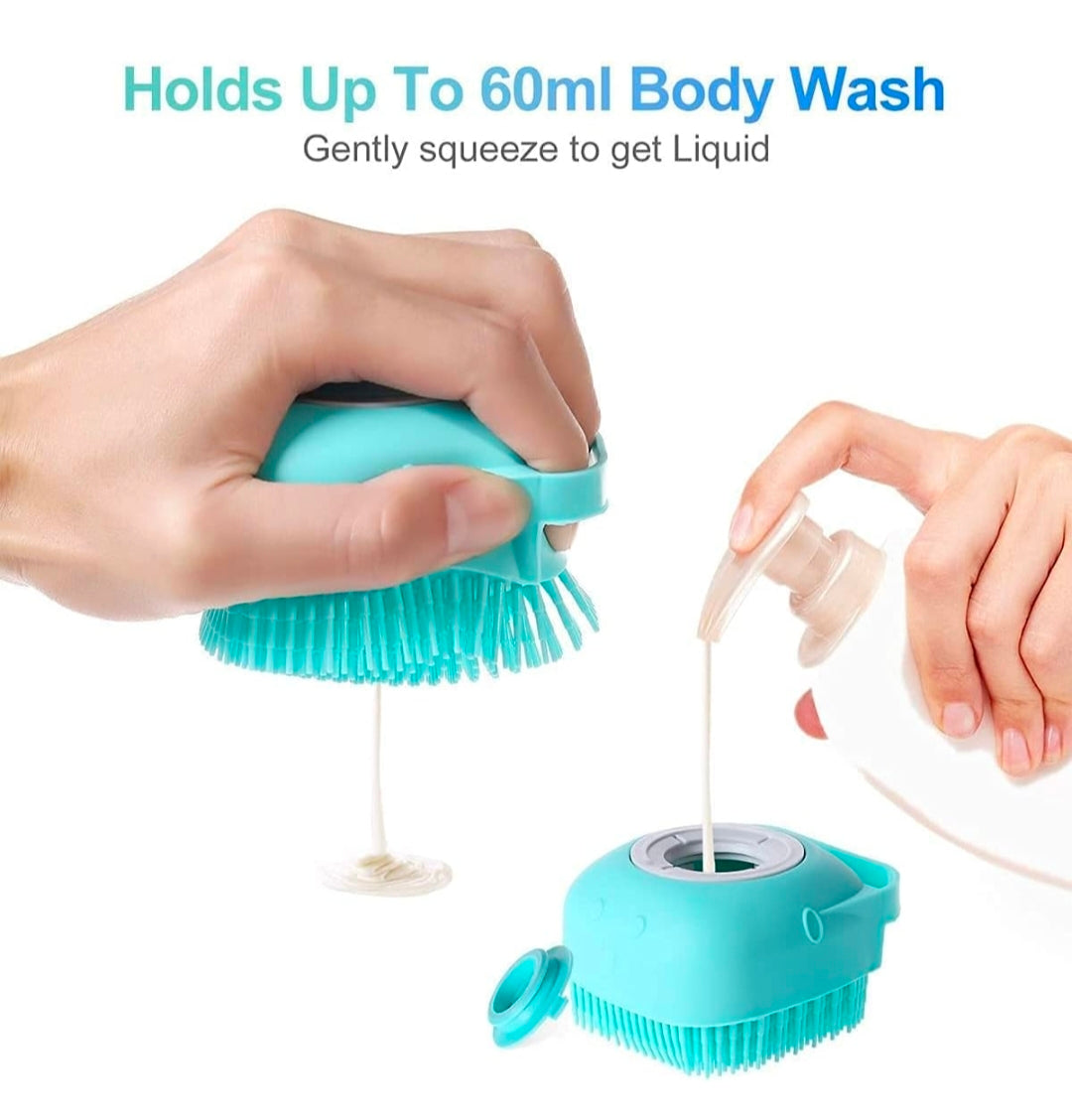 Body Scrubber with Soap Dispenser Bath Brush, Body brush for Bathing, Soft Body Exfoliator, Bath Silicon Body Loofah for Babies, Kids, Women, Men and silicone loofah for bathing