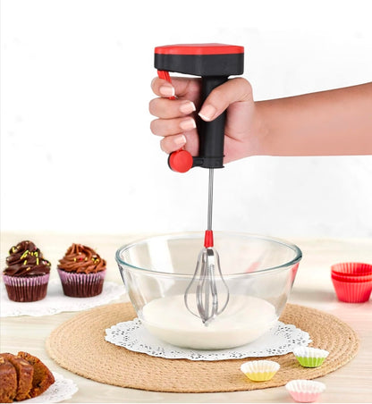 Heart Home Hand Blender | Milk Lassi Maker | Hand Press Mixer with Steel Blades | Egg Beater | Hand Mixer for Coffee-Lassi-Cream-Soup-Butter Milk | Hand Blender for Kitchen | Multicolor