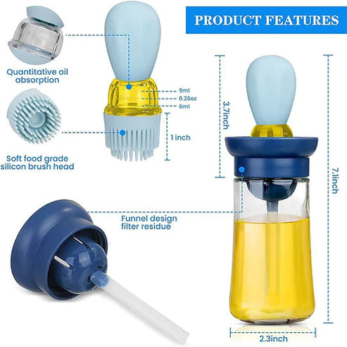 2 in 1 Silicon Dropper measuring oil dispenser bottle