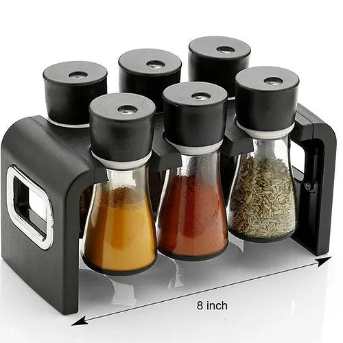 0100 Plastic Spice Rack Masala Organiser (6 Pcs)