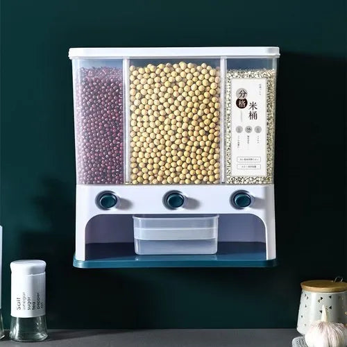 3 Grid Wall Mounted Dry Food Dispenser,