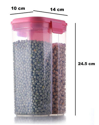 2147 Plastic 2 Sections Air Tight Transparent Food Grain