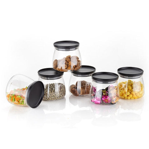 2286 Matka Shaped Jar with Air Tight & Leak Proof Lid (set of 6)