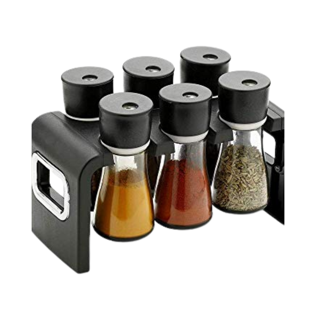 0100 Plastic Spice Rack Masala Organiser (6 Pcs)