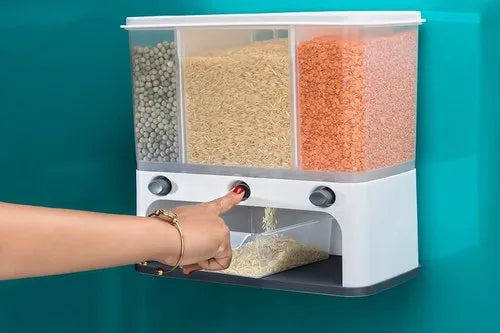 3 Grid Wall Mounted Dry Food Dispenser,