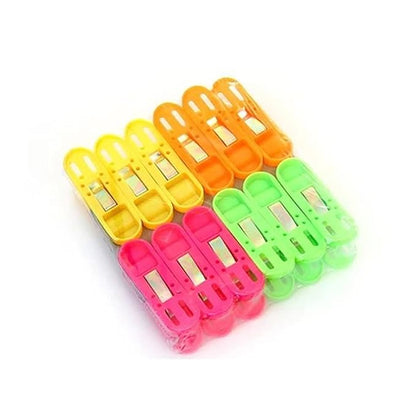 Cloth Drying Non-Slip Light Plastic Clips (Multicolour)