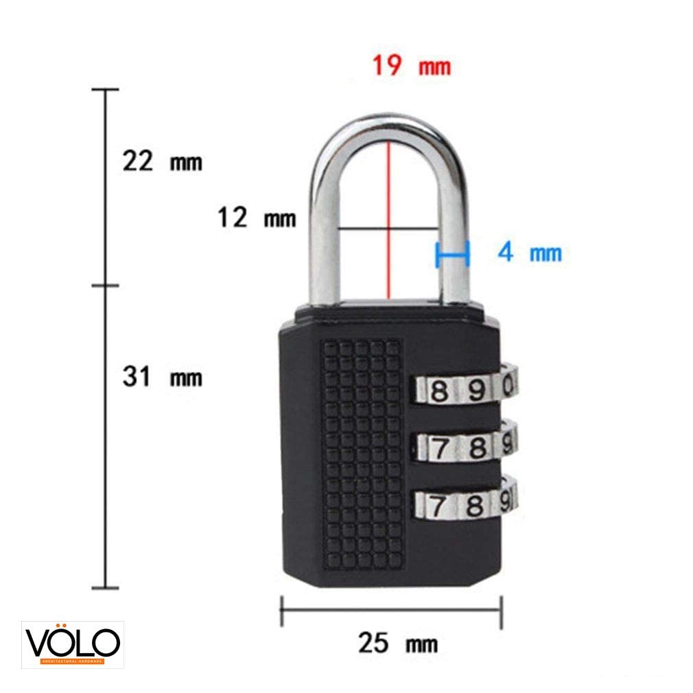 3 Dial Lock Combination Padlock