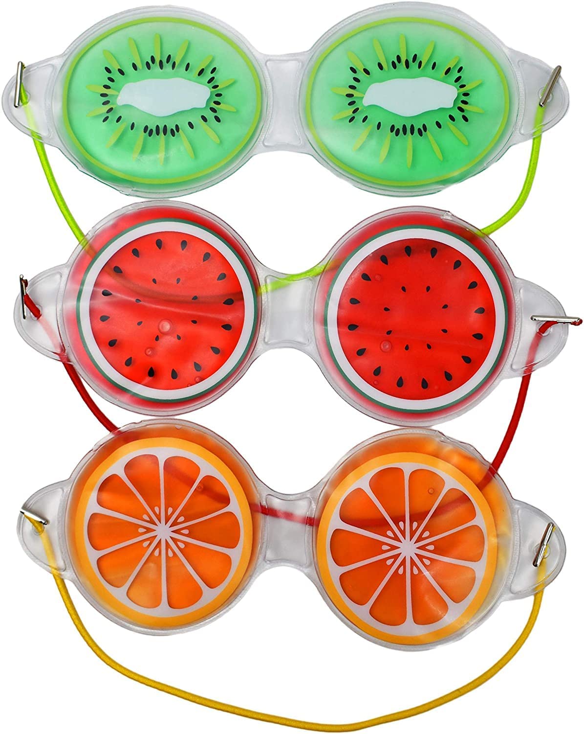 Cute Hot/Cold Fruit Eye Mask Relieves Tired Swollen Dry Eyes Fruit Themed Gel Eye Masks (multi design)