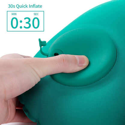 Inflatable Travel Neck Pillow Air Pump Comfortable U-Shape Headrest Support